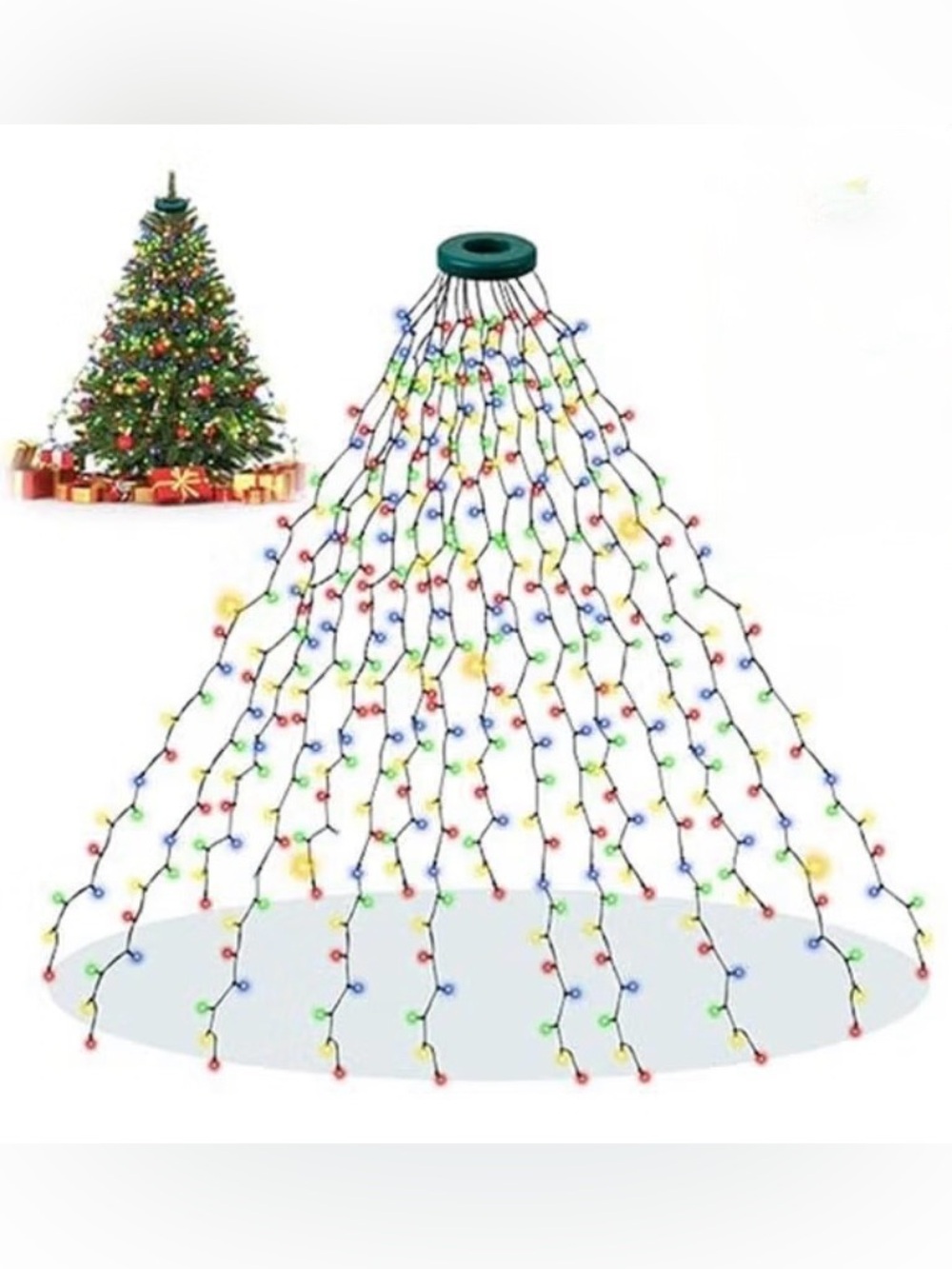 NEW 400 LED RGB Christmas Tree Icicle Lights 6.6 Ft 8 Modes Timer Holiday Decor